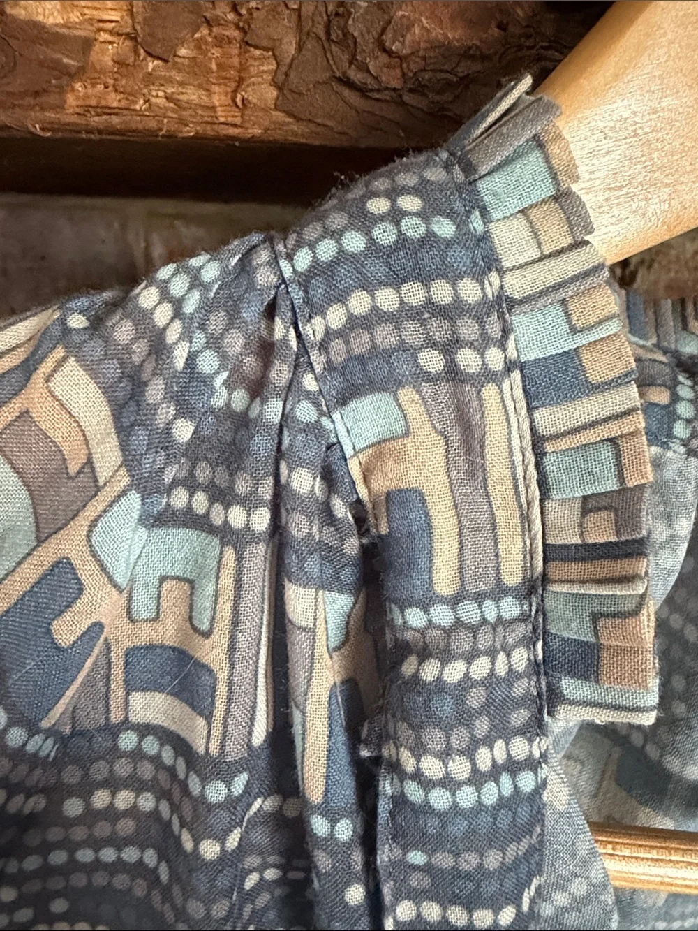 Calypso St. Barth Vintage Geometric Blouse Resort Lux Cottage Boho Festival Rare